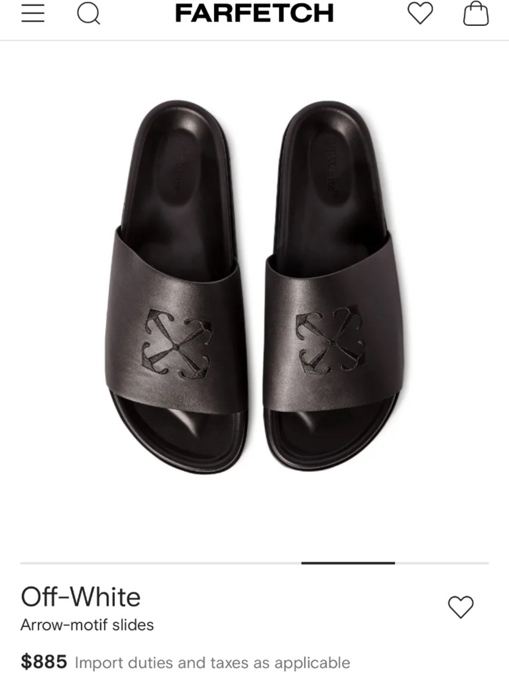 Off white Arrow-motif slides